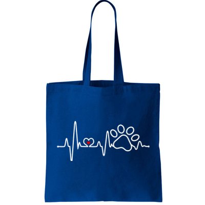 Dog Paw Heartbeat Clothing Cool Gift Dog Paw Gift Tote Bag