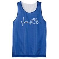 Dog Paw Heartbeat Clothing Cool Gift Dog Paw Gift Mesh Reversible Basketball Jersey Tank