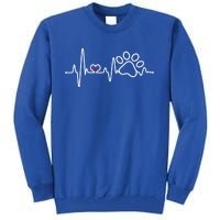 Dog Paw Heartbeat Clothing Cool Gift Dog Paw Gift Tall Sweatshirt