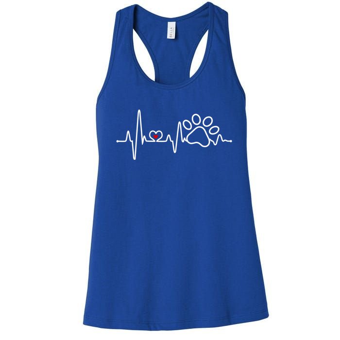 Dog Paw Heartbeat Clothing Cool Gift Dog Paw Gift Women's Racerback Tank