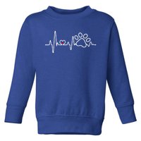 Dog Paw Heartbeat Clothing Cool Gift Dog Paw Gift Toddler Sweatshirt