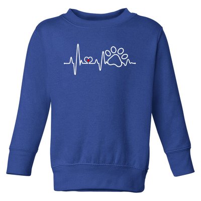 Dog Paw Heartbeat Clothing Cool Gift Dog Paw Gift Toddler Sweatshirt