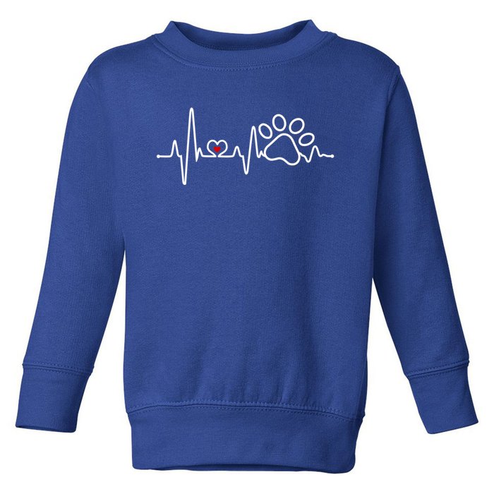 Dog Paw Heartbeat Clothing Cool Gift Dog Paw Gift Toddler Sweatshirt