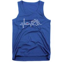 Dog Paw Heartbeat Clothing Cool Gift Dog Paw Gift Tank Top