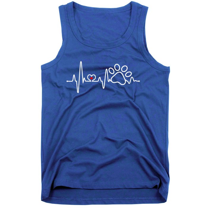 Dog Paw Heartbeat Clothing Cool Gift Dog Paw Gift Tank Top