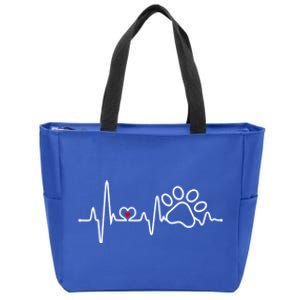 Dog Paw Heartbeat Clothing Cool Gift Dog Paw Gift Zip Tote Bag