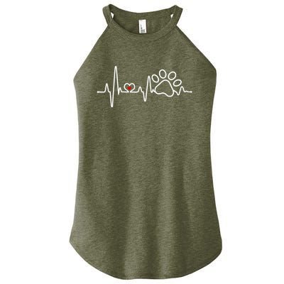 Dog Paw Heartbeat Clothing Cool Gift Dog Paw Gift Women's Perfect Tri Rocker Tank