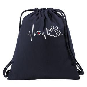 Dog Paw Heartbeat Clothing Cool Gift Dog Paw Gift Drawstring Bag