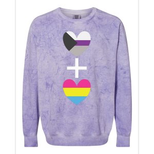 Demisexual + Pansexual Heart Panromantic Demipansexual Colorblast Crewneck Sweatshirt