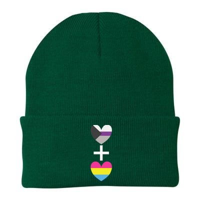 Demisexual + Pansexual Heart Panromantic Demipansexual Knit Cap Winter Beanie