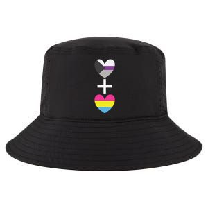 Demisexual + Pansexual Heart Panromantic Demipansexual Cool Comfort Performance Bucket Hat