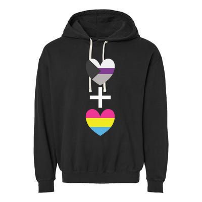 Demisexual + Pansexual Heart Panromantic Demipansexual Garment-Dyed Fleece Hoodie