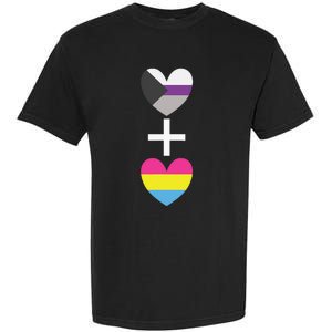 Demisexual + Pansexual Heart Panromantic Demipansexual Garment-Dyed Heavyweight T-Shirt