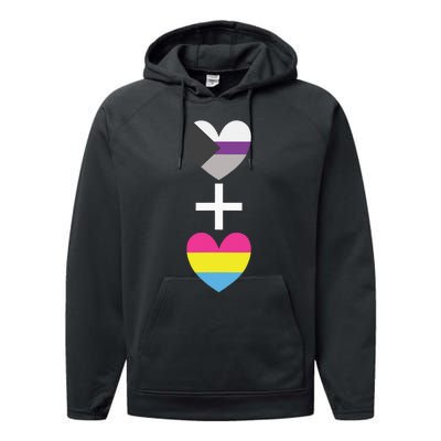 Demisexual + Pansexual Heart Panromantic Demipansexual Performance Fleece Hoodie