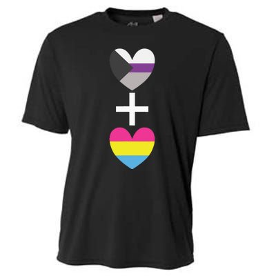 Demisexual + Pansexual Heart Panromantic Demipansexual Cooling Performance Crew T-Shirt