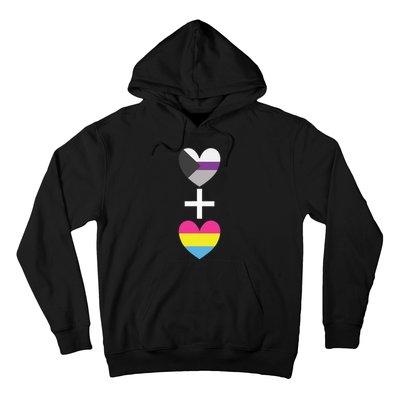 Demisexual + Pansexual Heart Panromantic Demipansexual Hoodie