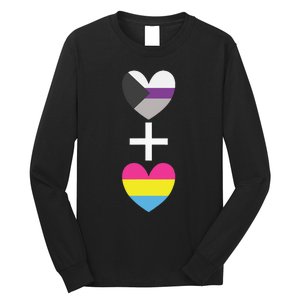 Demisexual + Pansexual Heart Panromantic Demipansexual Long Sleeve Shirt