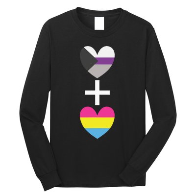 Demisexual + Pansexual Heart Panromantic Demipansexual Long Sleeve Shirt