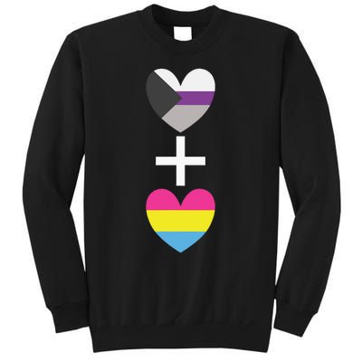 Demisexual + Pansexual Heart Panromantic Demipansexual Sweatshirt