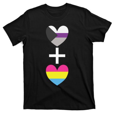 Demisexual + Pansexual Heart Panromantic Demipansexual T-Shirt