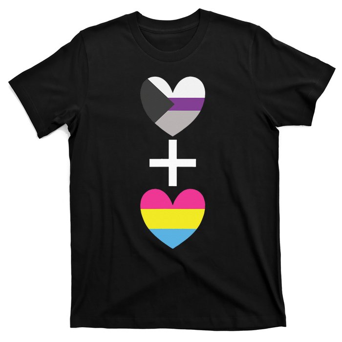 Demisexual + Pansexual Heart Panromantic Demipansexual T-Shirt