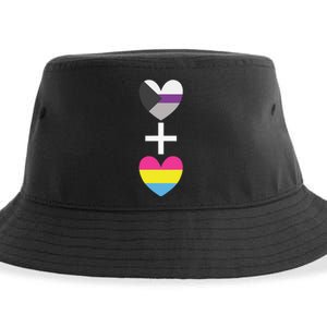 Demisexual + Pansexual Heart Panromantic Demipansexual Sustainable Bucket Hat