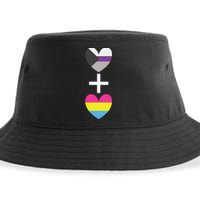 Demisexual + Pansexual Heart Panromantic Demipansexual Sustainable Bucket Hat