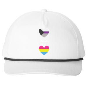 Demisexual + Pansexual Heart Panromantic Demipansexual Snapback Five-Panel Rope Hat