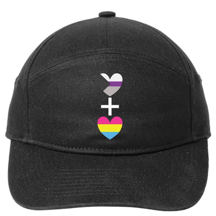 Demisexual + Pansexual Heart Panromantic Demipansexual 7-Panel Snapback Hat