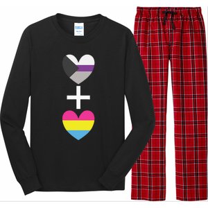 Demisexual + Pansexual Heart Panromantic Demipansexual Long Sleeve Pajama Set