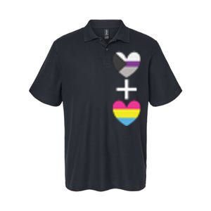 Demisexual + Pansexual Heart Panromantic Demipansexual Softstyle Adult Sport Polo