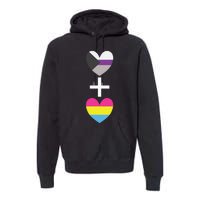 Demisexual + Pansexual Heart Panromantic Demipansexual Premium Hoodie