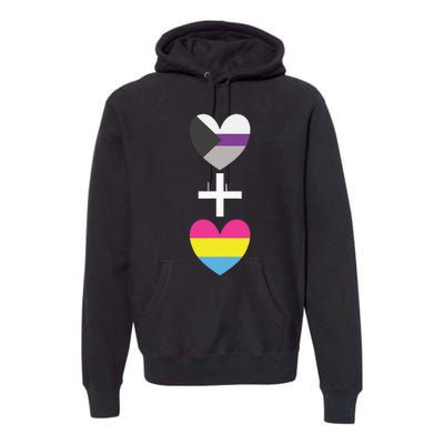 Demisexual + Pansexual Heart Panromantic Demipansexual Premium Hoodie