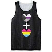 Demisexual + Pansexual Heart Panromantic Demipansexual Mesh Reversible Basketball Jersey Tank