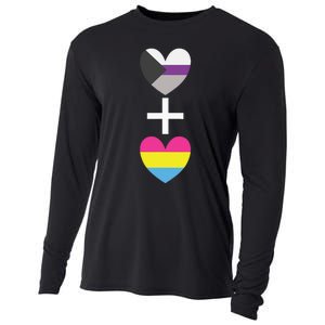 Demisexual + Pansexual Heart Panromantic Demipansexual Cooling Performance Long Sleeve Crew