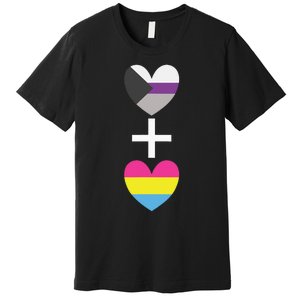 Demisexual + Pansexual Heart Panromantic Demipansexual Premium T-Shirt