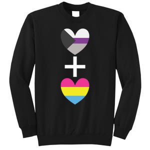 Demisexual + Pansexual Heart Panromantic Demipansexual Tall Sweatshirt