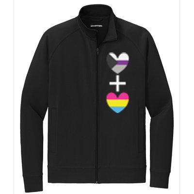 Demisexual + Pansexual Heart Panromantic Demipansexual Stretch Full-Zip Cadet Jacket