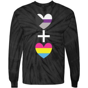 Demisexual + Pansexual Heart Panromantic Demipansexual Tie-Dye Long Sleeve Shirt