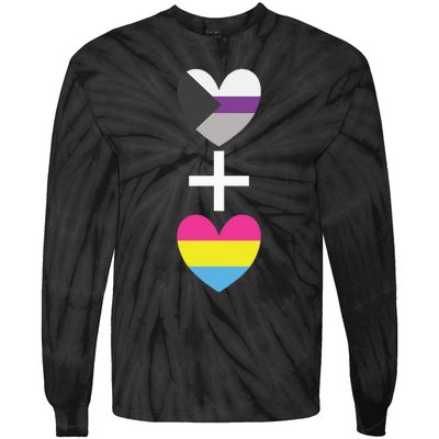 Demisexual + Pansexual Heart Panromantic Demipansexual Tie-Dye Long Sleeve Shirt