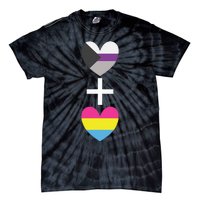 Demisexual + Pansexual Heart Panromantic Demipansexual Tie-Dye T-Shirt