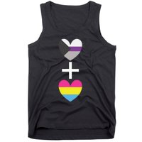 Demisexual + Pansexual Heart Panromantic Demipansexual Tank Top