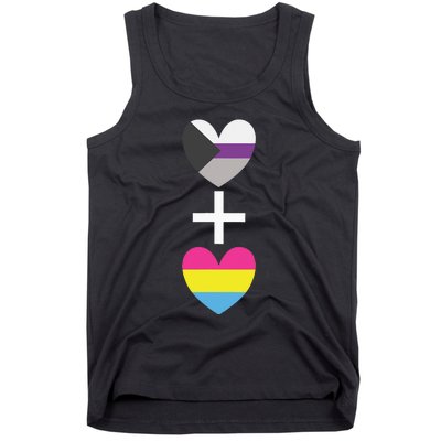 Demisexual + Pansexual Heart Panromantic Demipansexual Tank Top