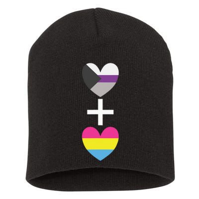 Demisexual + Pansexual Heart Panromantic Demipansexual Short Acrylic Beanie