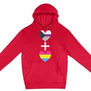 Demisexual + Pansexual Heart Panromantic Demipansexual Premium Pullover Hoodie