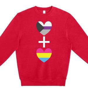 Demisexual + Pansexual Heart Panromantic Demipansexual Premium Crewneck Sweatshirt