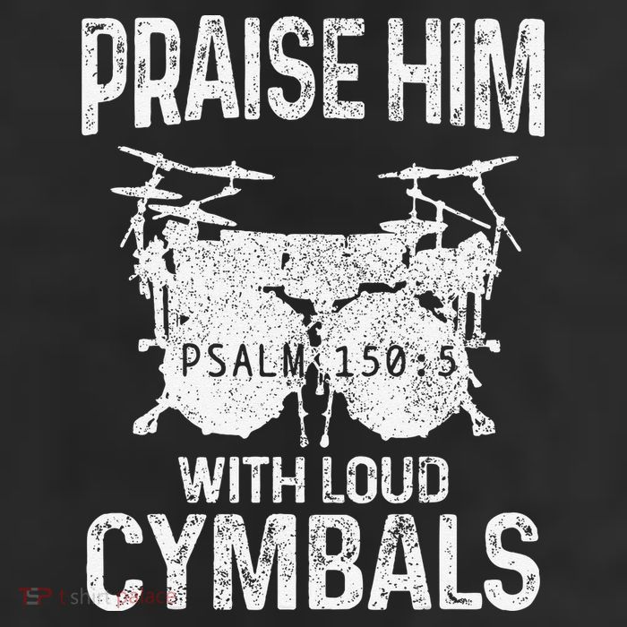 Drummer Praise Him With Loud Cymbals Drumming Christian 25L Jumbo Tote