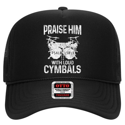 Drummer Praise Him With Loud Cymbals Drumming Christian Trucker Hat