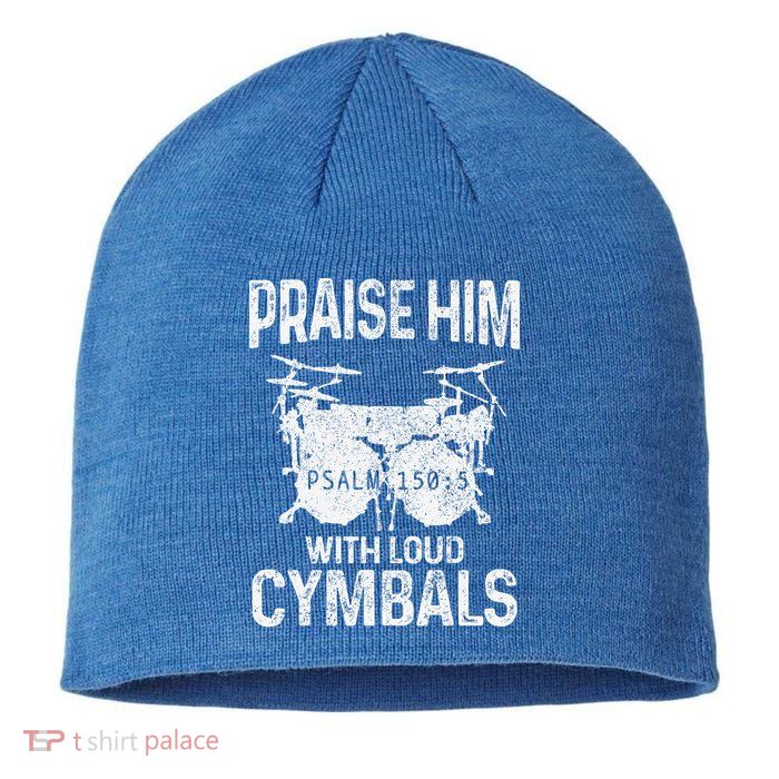 Drummer Praise Him With Loud Cymbals Drumming Christian Sustainable Beanie