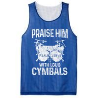 Drummer Praise Him With Loud Cymbals Drumming Christian Mesh Reversible Basketball Jersey Tank